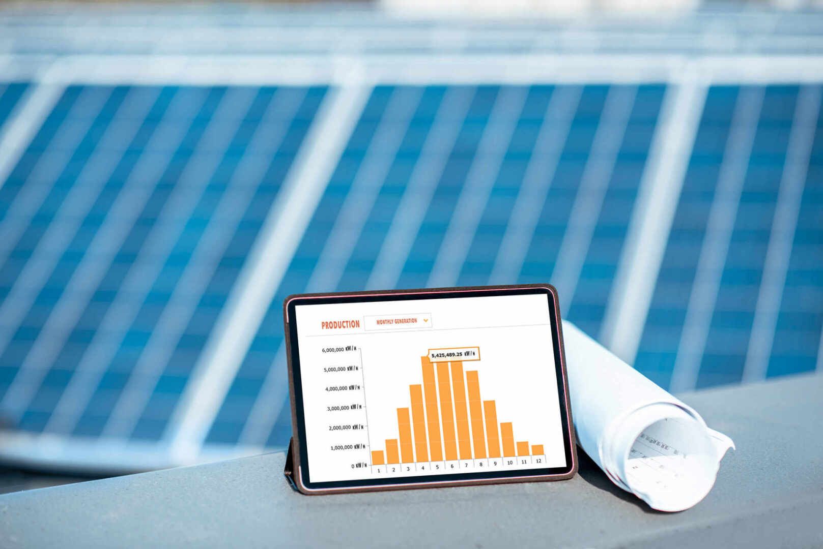 Grafik Photovoltaik monatliche Stromerzeugung