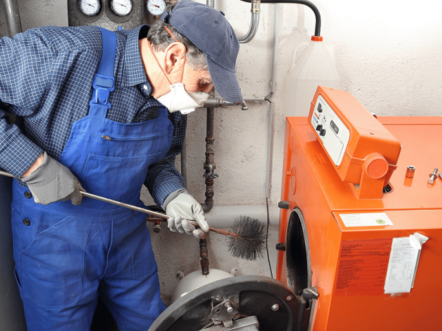 Während der Heizungswartung wird eine Reinigung der Heizung durchgeführt.