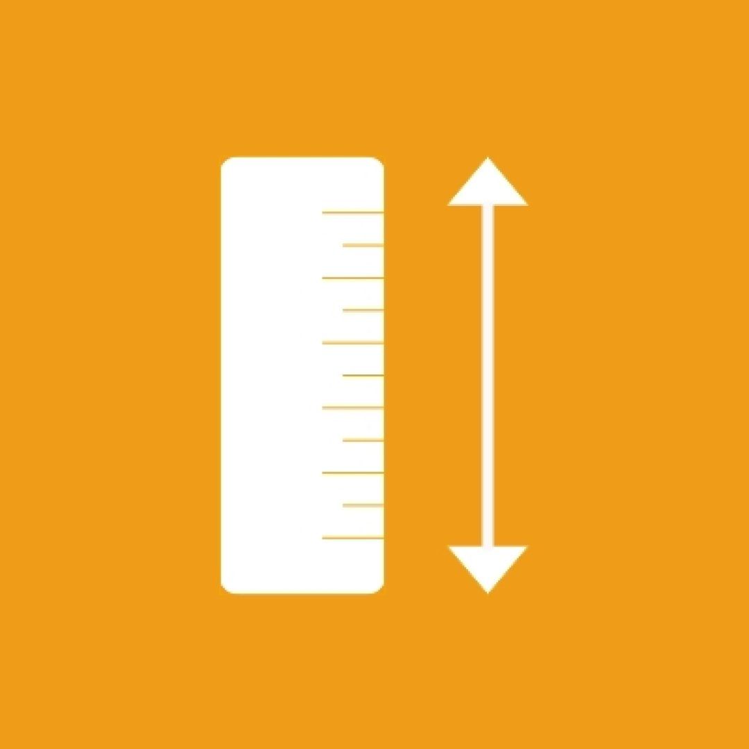 Ein Icon symbolisiert die Wichtigkeit der Aufbauhöhe, um die Fußbodenheizung nachzurüsten.