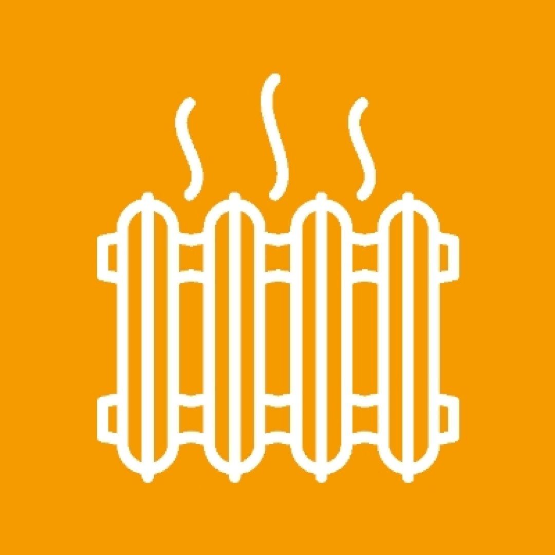 Das Icon symbolisiert die Auswahl eines neuen Heizkörpers, um den alten Heizkörper dagegen auszutauschen.