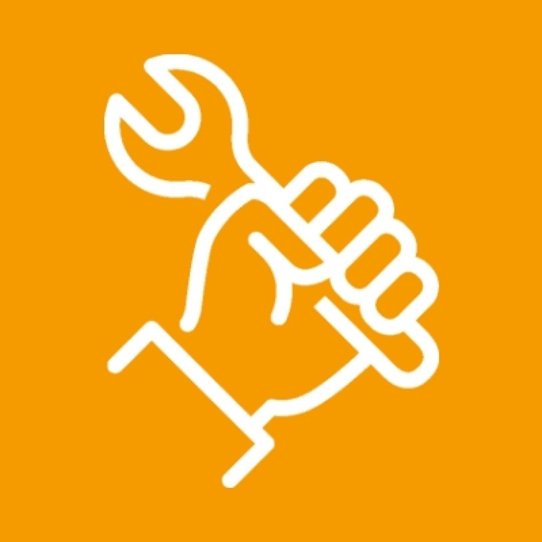 Das Icon symbolisiert die Demontage, um einen alten Heizkörper auszutauschen.