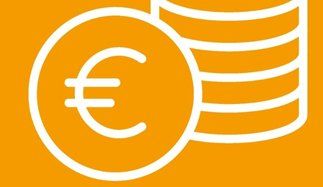 Ein Icon symbolisiert die Kosten von grünem Wasserstoff.