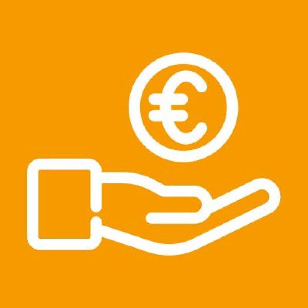 Ein Icon symbolisiert den Steuerbonus als Pelletheizung Förderung.