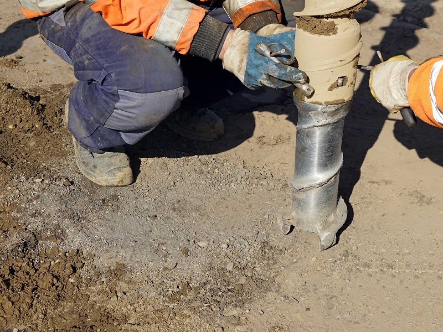 Bohrungen für eine Wasser-Wasser-Wärmepumpe.