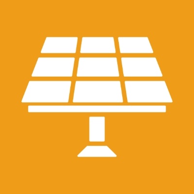 Die Grafik zeigt eine Solarthermieanlage zum umweltfreundlichen Heizen.