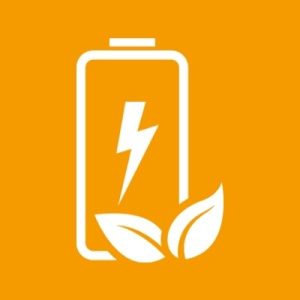 Ein Batterie-Icon symbolisiert die fehlenden Speichermöglichkeiten von Windenergie als Teil der Vor- und Nachteile. 
